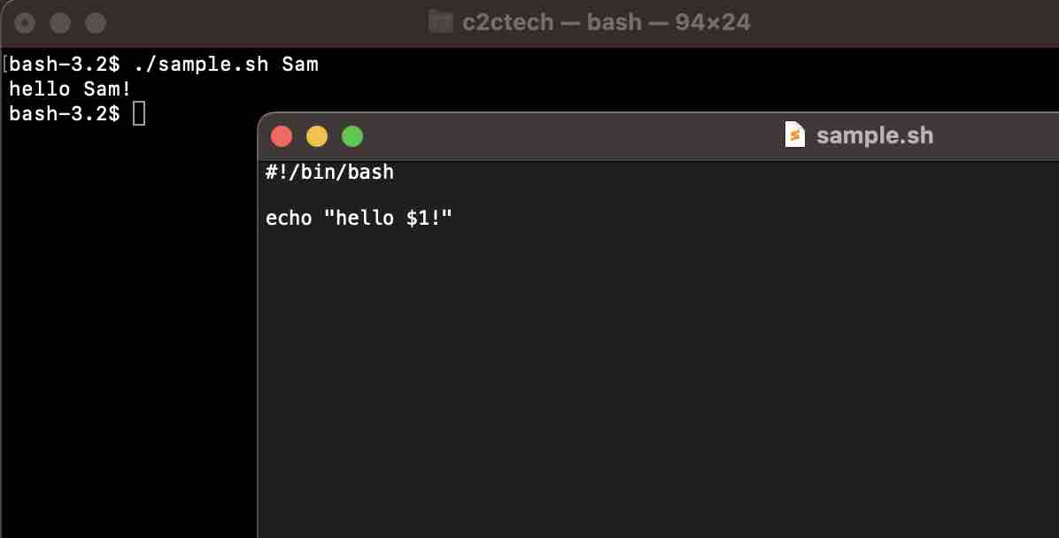 Pass Arguments to bash script command line example
